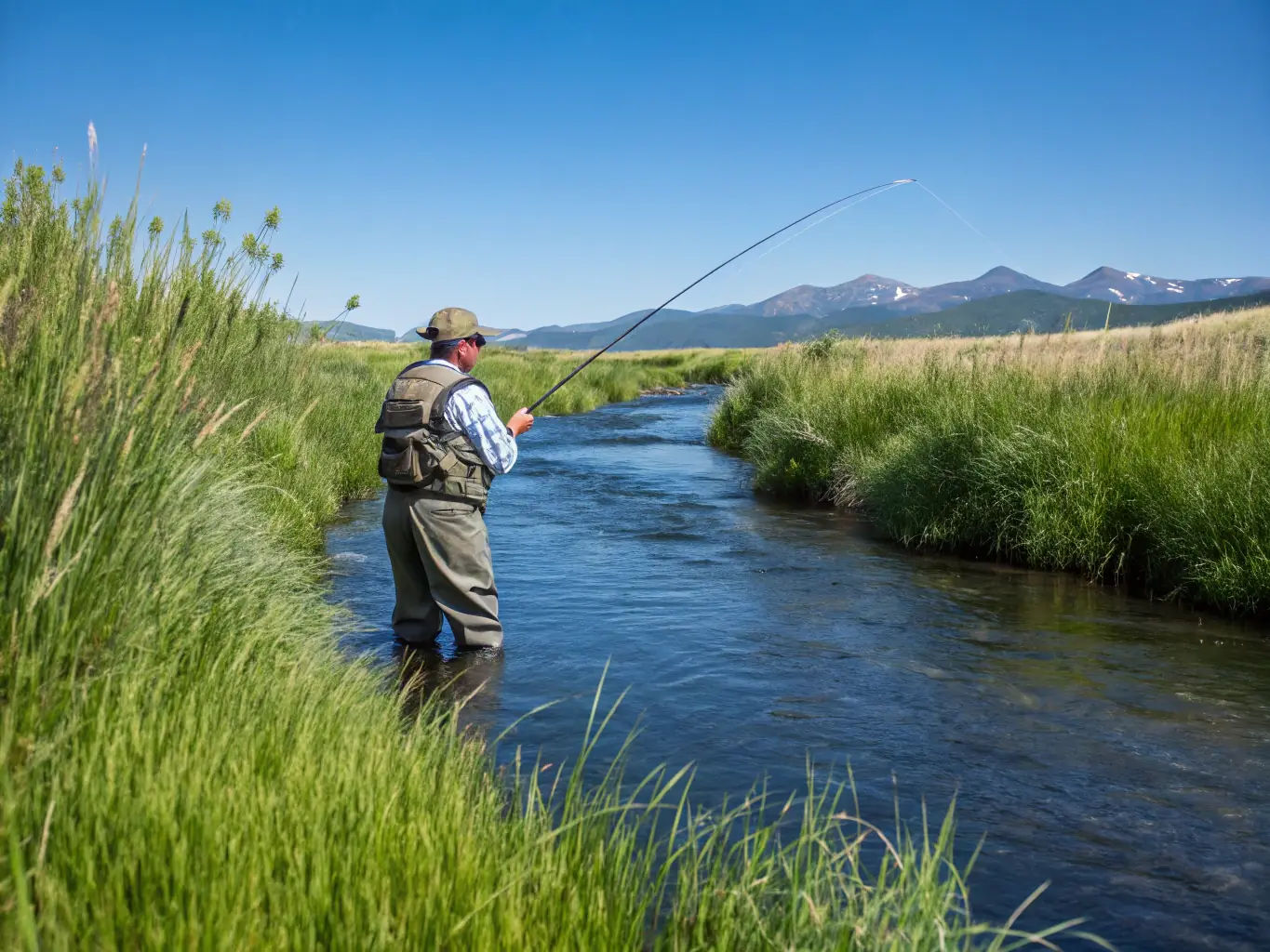 A serene image of anglers fishing in the Aveyron river, showcasing sustainable angling practices.